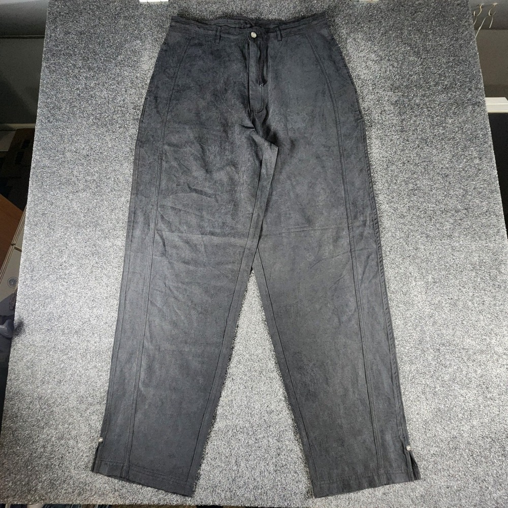 VTG Y2K Pelle Pelle Marc Buchanan Mens‎ 36 Faux Suede Pants Black Baggy HipHop